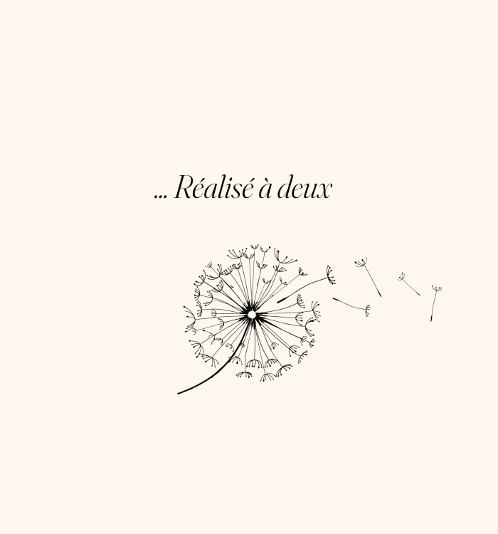 Une illustration minimaliste d'un pissenlit avec des graines, symbole de collaboration.